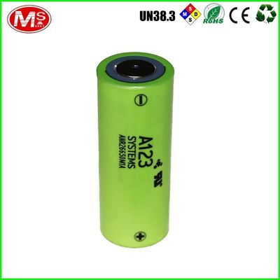 China LiFePO4 26650 Lithium Battery Cells , A123 Cylinder Lithium Ion Battery For Mouse distributor