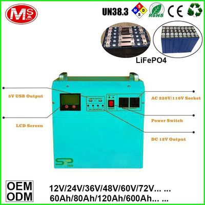 China Family Generator Backup Solar Power Inverter Portable Storage LiFePO4 UPS Battery factory