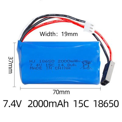 Toys Long Cycle Life 7.4V Lithium RC Batteries Compatible Engine Starting 2000mAh