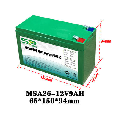 China Green 9Ah 12 Volt Lithium Battery Pack NCM/LiFePO4 For Smart Security Monitoring factory